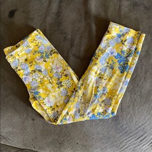 Yellow and Blue Girls Leggings